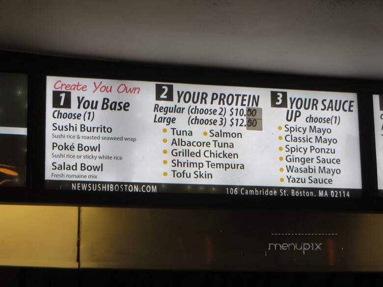 New Sushi - Boston, MA menu_pic