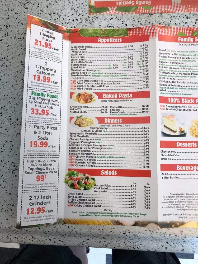 La Casa Pizzeria - Naugatuck, CT menu_pic