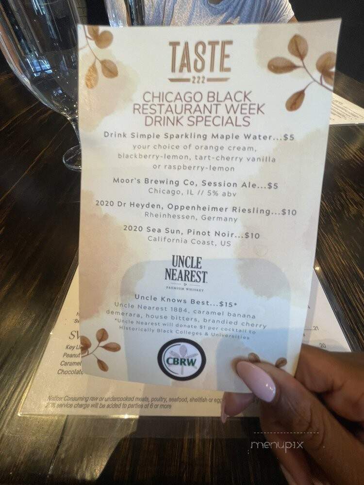 Taste222 - Chicago, IL menu_pic
