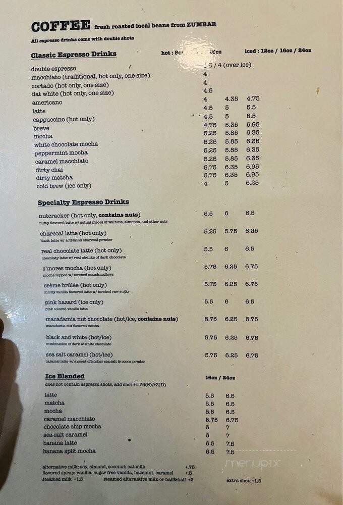 LAB Dessert & Coffee - San Diego, CA menu_pic