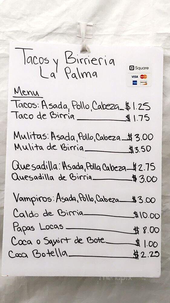 Tacos y Birrieria La Palma - Los Angeles, CA menu_pic