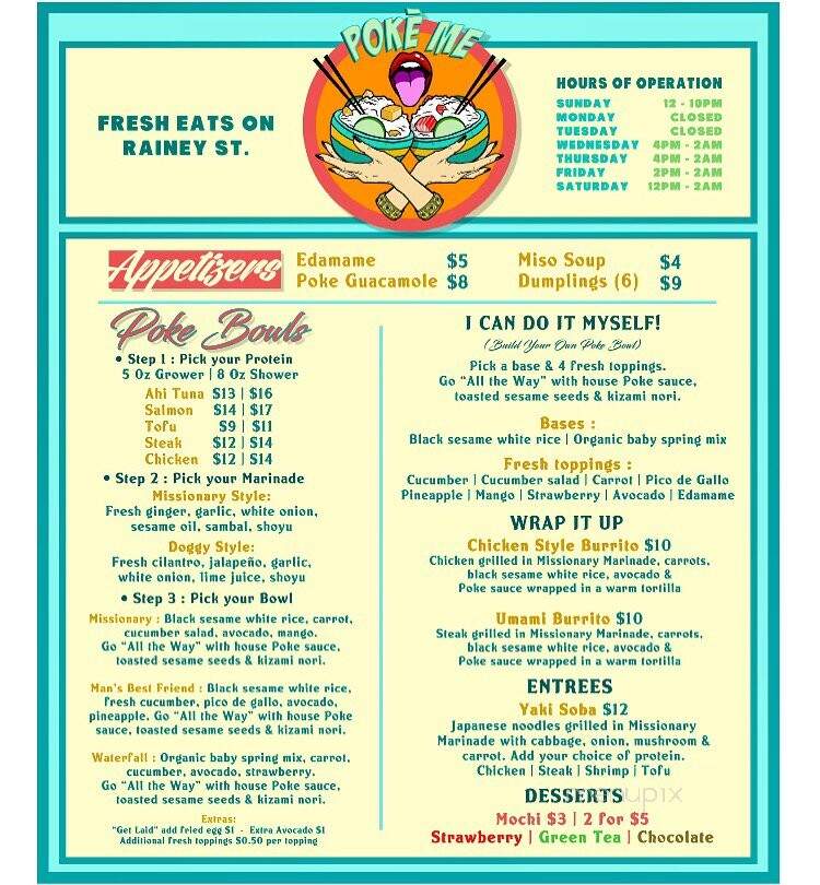 Poke Me Long Time - Austin, TX menu_pic