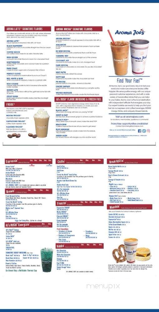 Aroma Joe's Coffee - Gorham, ME menu_pic