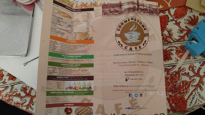 Cornerstone Cafe - Queens, NY menu_pic