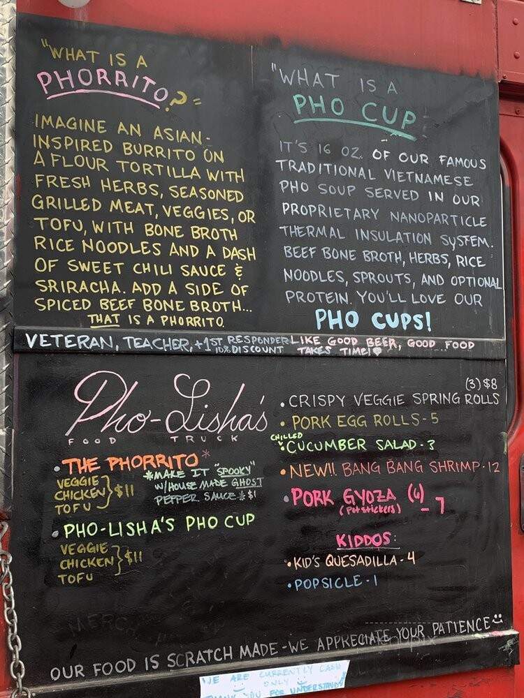 Pho-Lisha's Food Truck - Wimberley, TX menu_pic