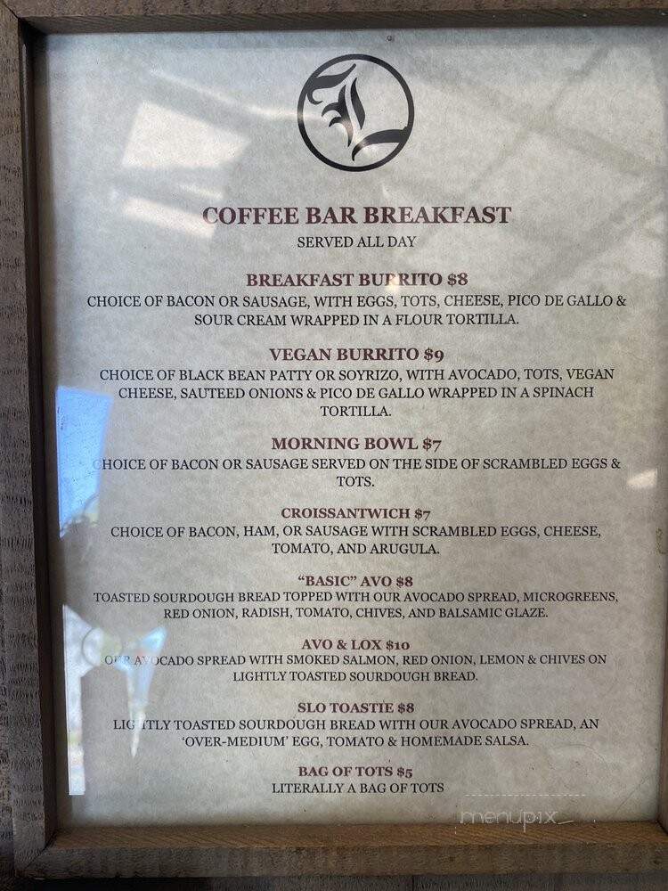 Libertine Coffee Bar - San Luis Obispo, CA menu_pic