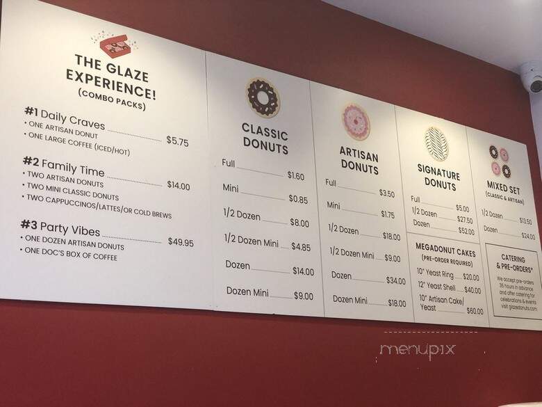 Glaze Donuts - West Caldwell, NJ menu_pic