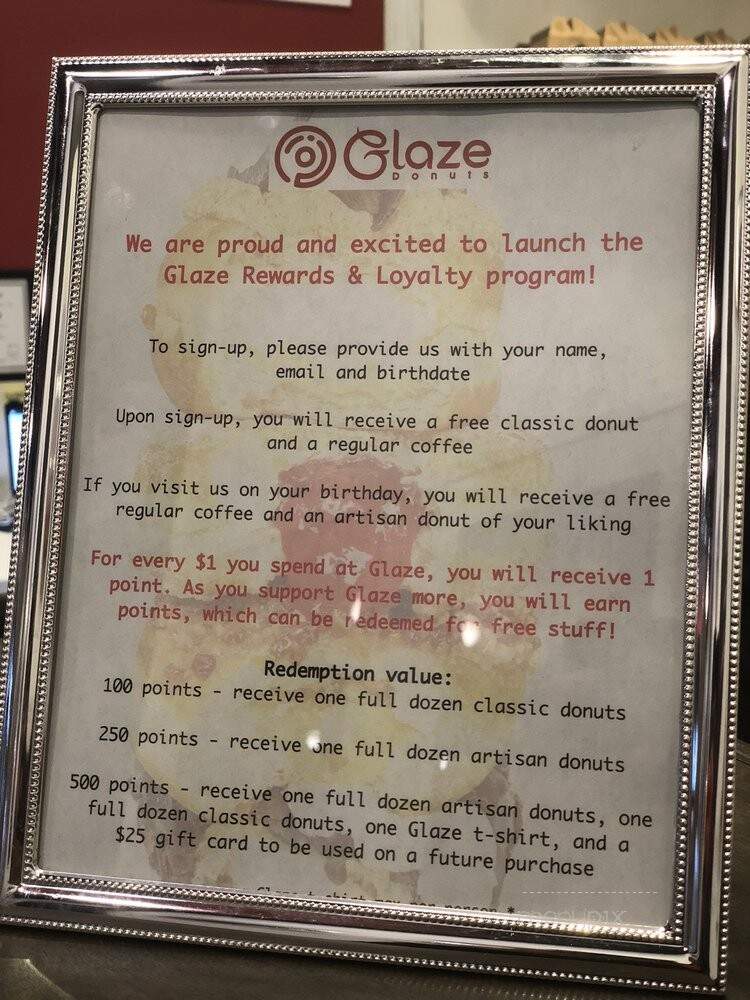 Glaze Donuts - West Caldwell, NJ menu_pic