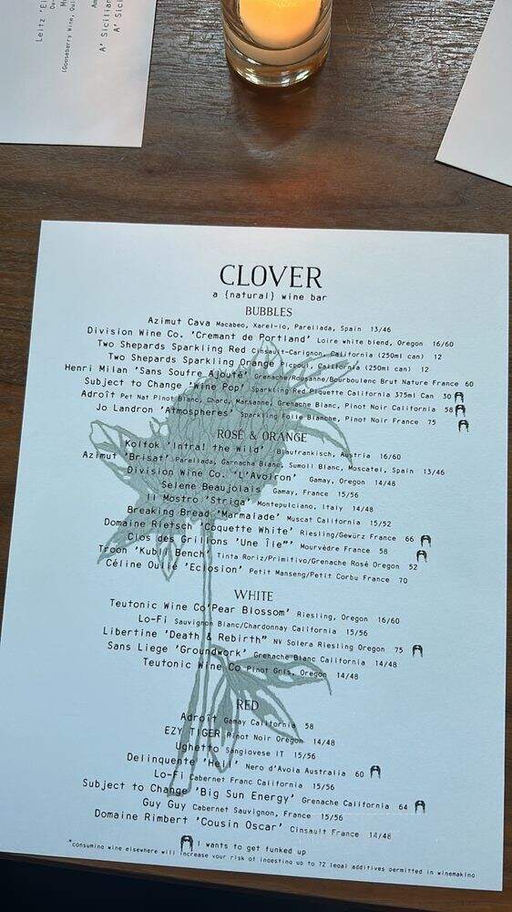 The Clover & the Bee - Webster Groves, MO menu_pic