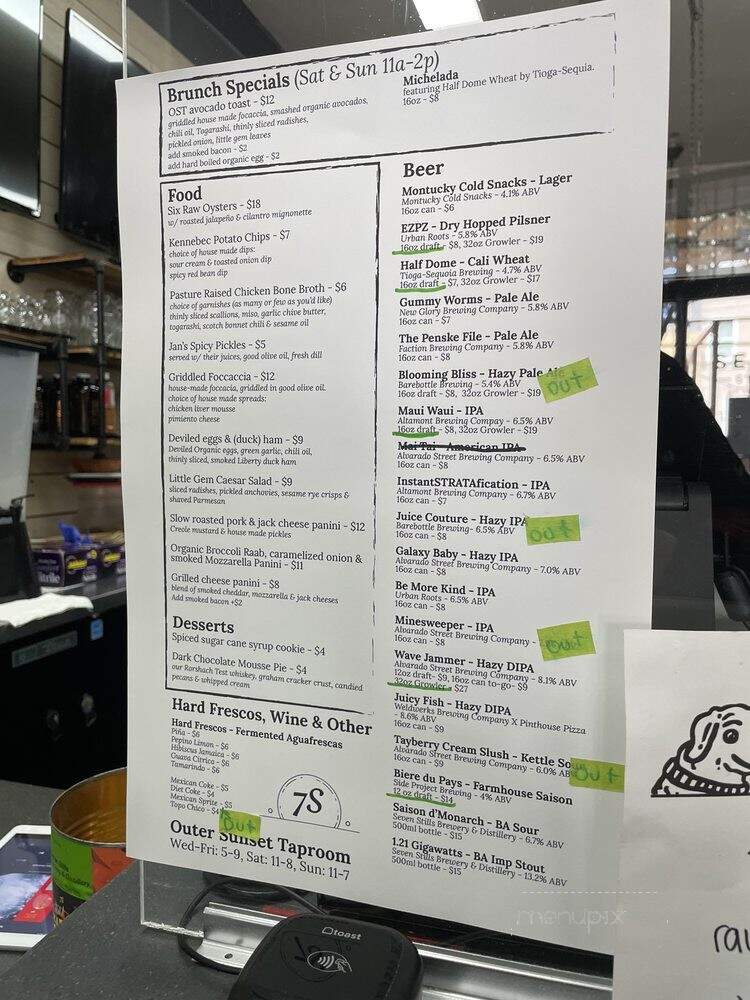 Hard Frescos Brewing - San Francisco, CA menu_pic