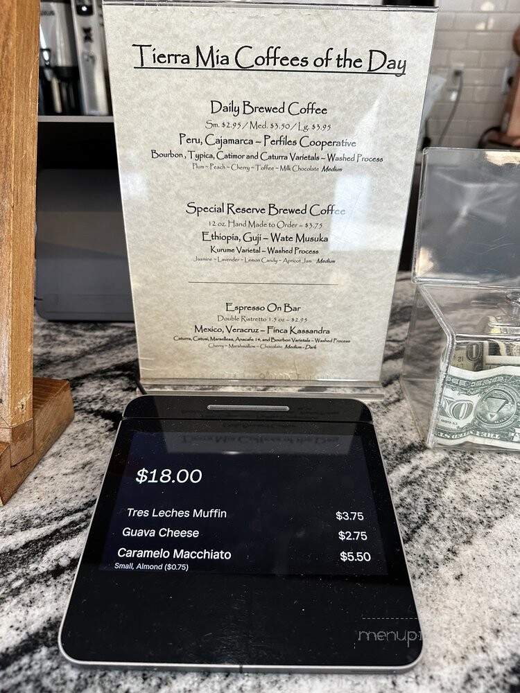 Tierra Mia Coffee - Montebello, CA menu_pic