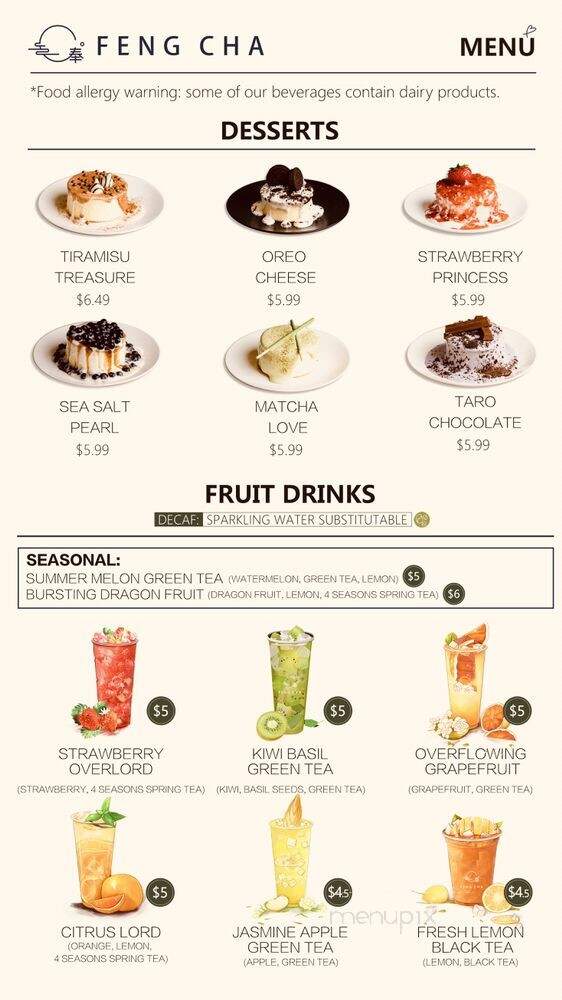Feng Cha - Richardson, TX menu_pic