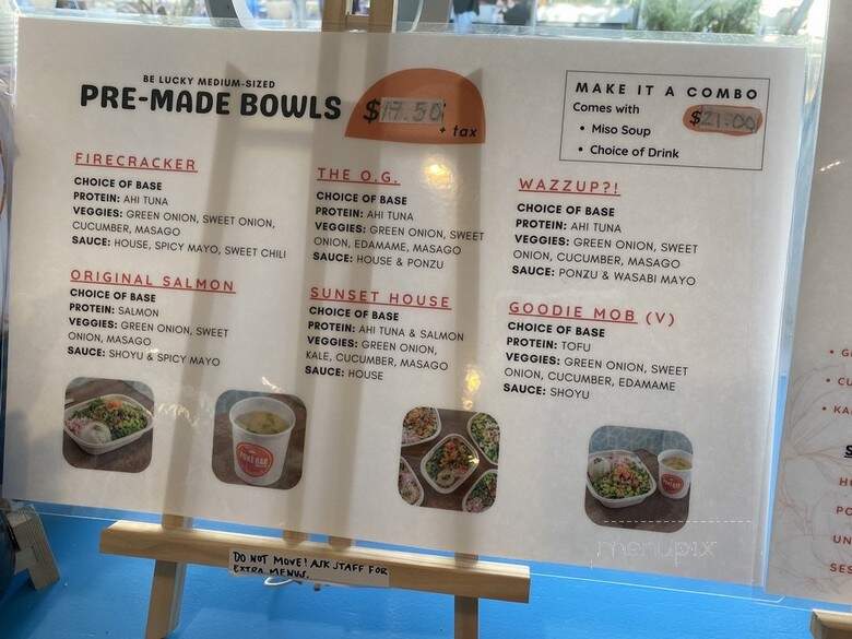 Poke Bar - San Jose, CA menu_pic