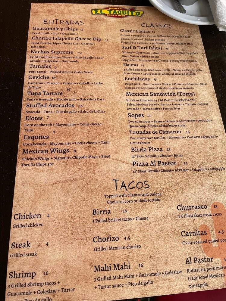 El Taquito Four - Fort Lauderdale, FL menu_pic