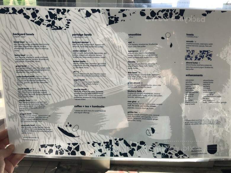 Backyard Bowls - Santa Monica, CA menu_pic