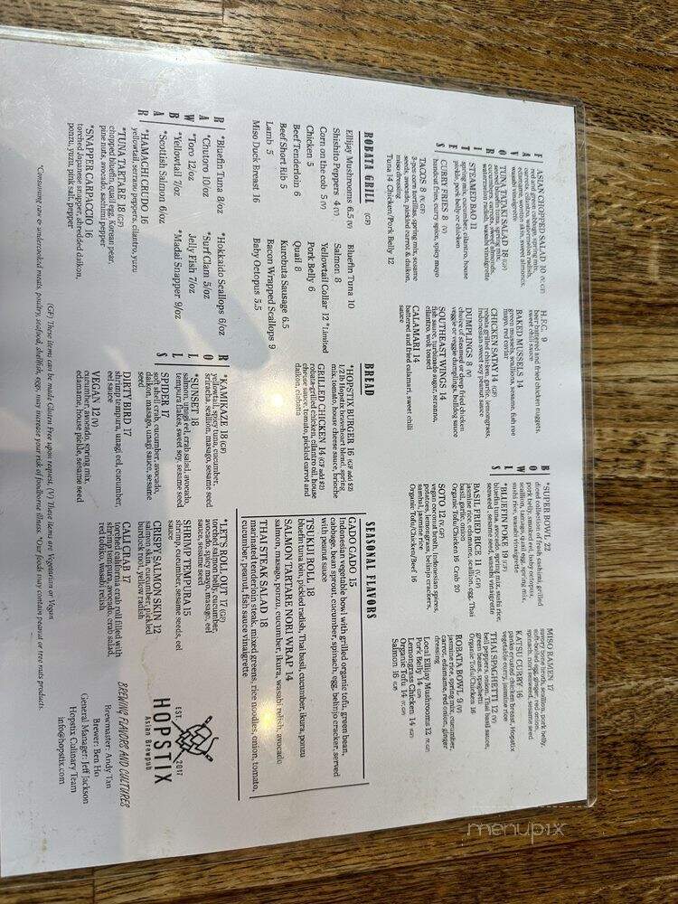 Hopstix - Chamblee, GA menu_pic