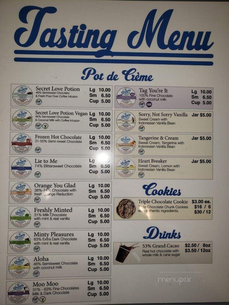 Snowflake Treats - Sausalito, CA menu_pic