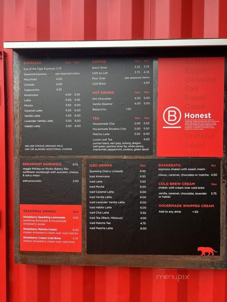Equator Coffees & Teas - Oakland, CA menu_pic