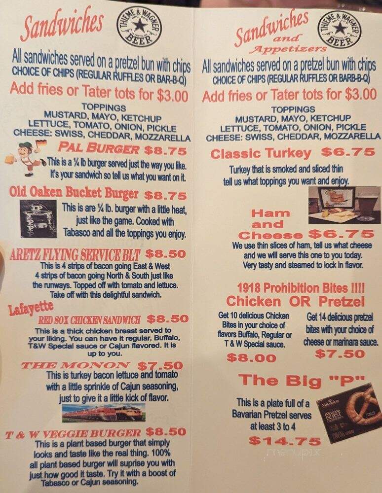 Thieme & Wagner Bar Front - Lafayette, IN menu_pic