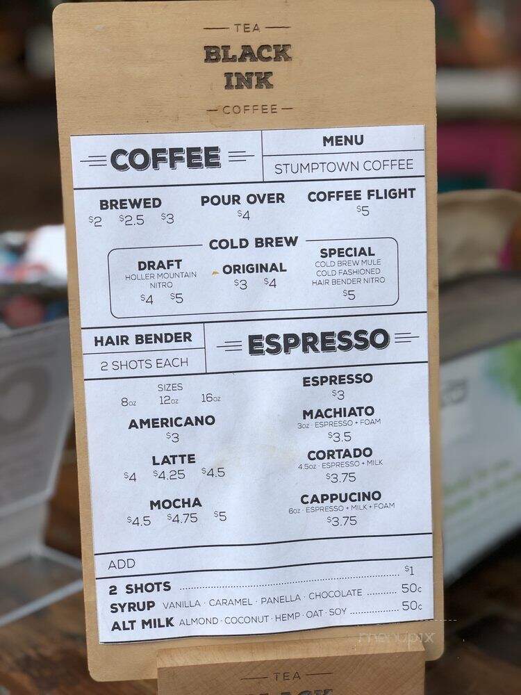 Black Ink Coffee - Oregon City, OR menu_pic