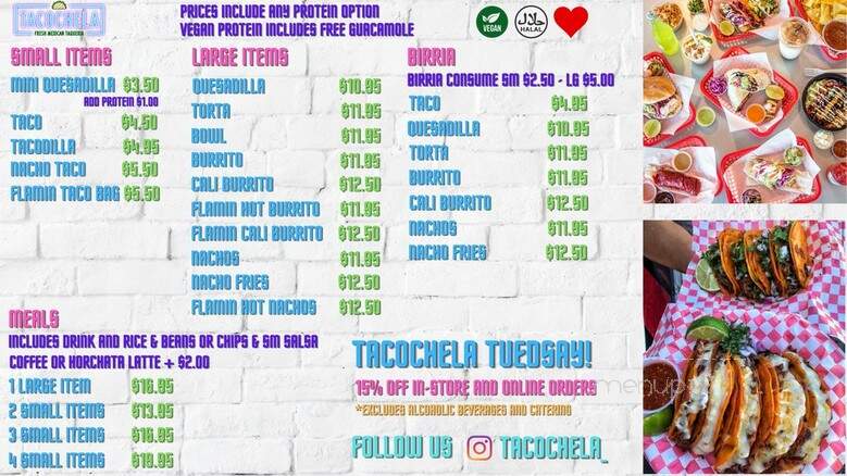 Tacochela - Downers Grove, IL menu_pic