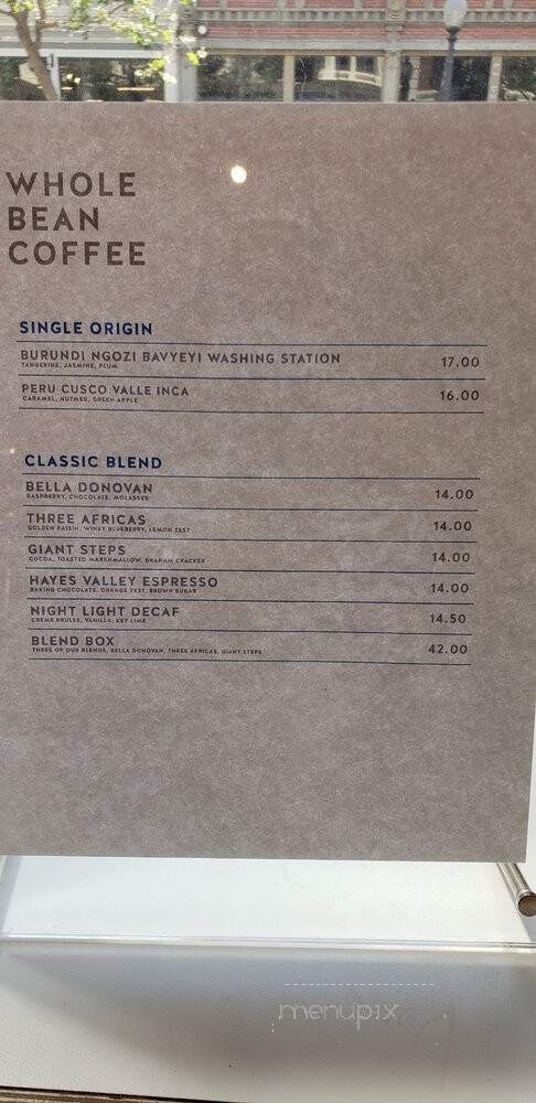 Blue Bottle Coffee - Oakland, CA menu_pic