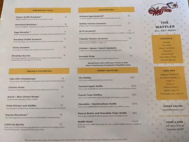 The Waffler - Bellevue, WA menu_pic