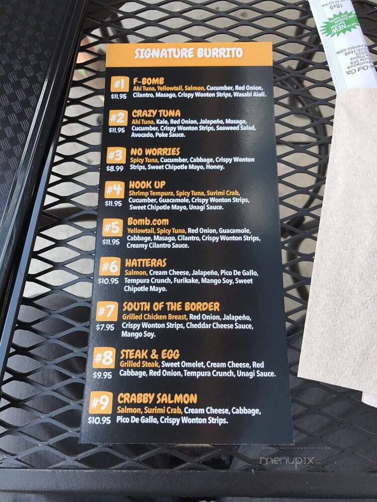 Finbomb Sushi Burrito & Poke Bar - Reno, NV menu_pic
