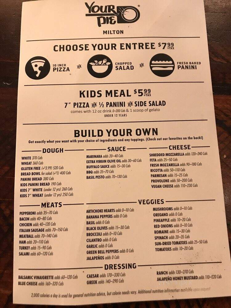 Your Pie - Milton, GA menu_pic