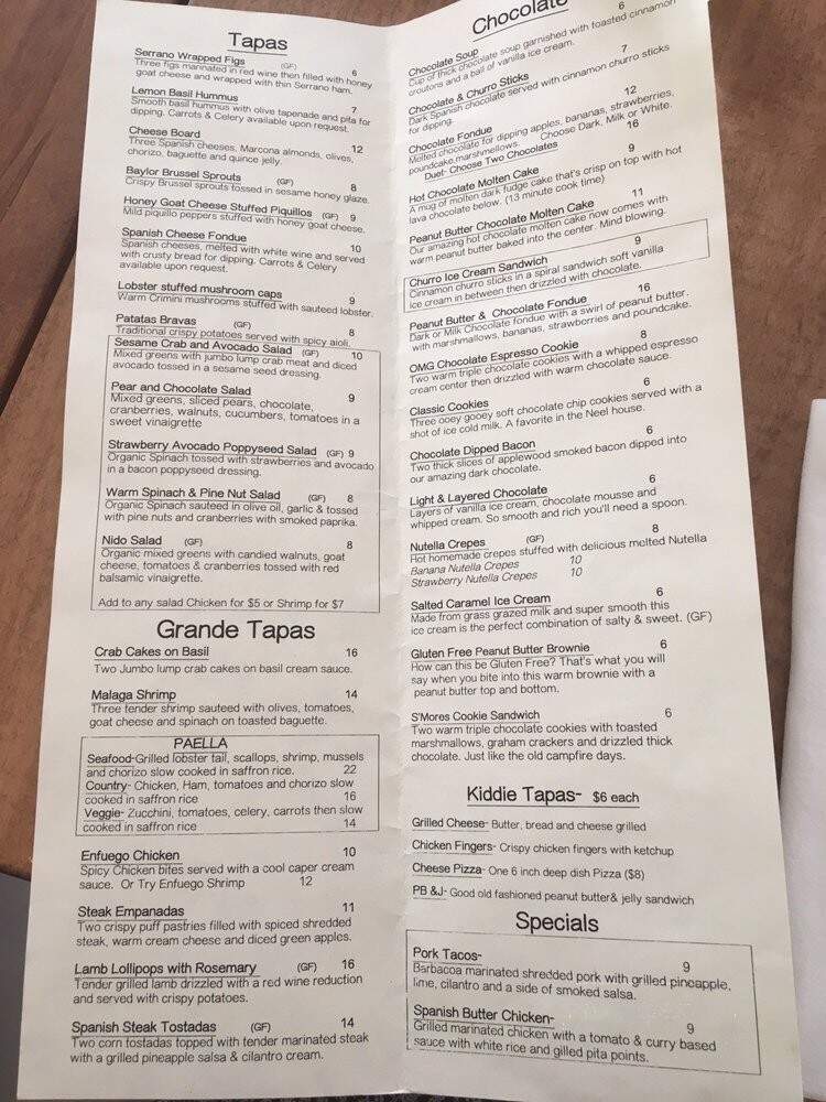 Nido Cafe - Cumming, GA menu_pic