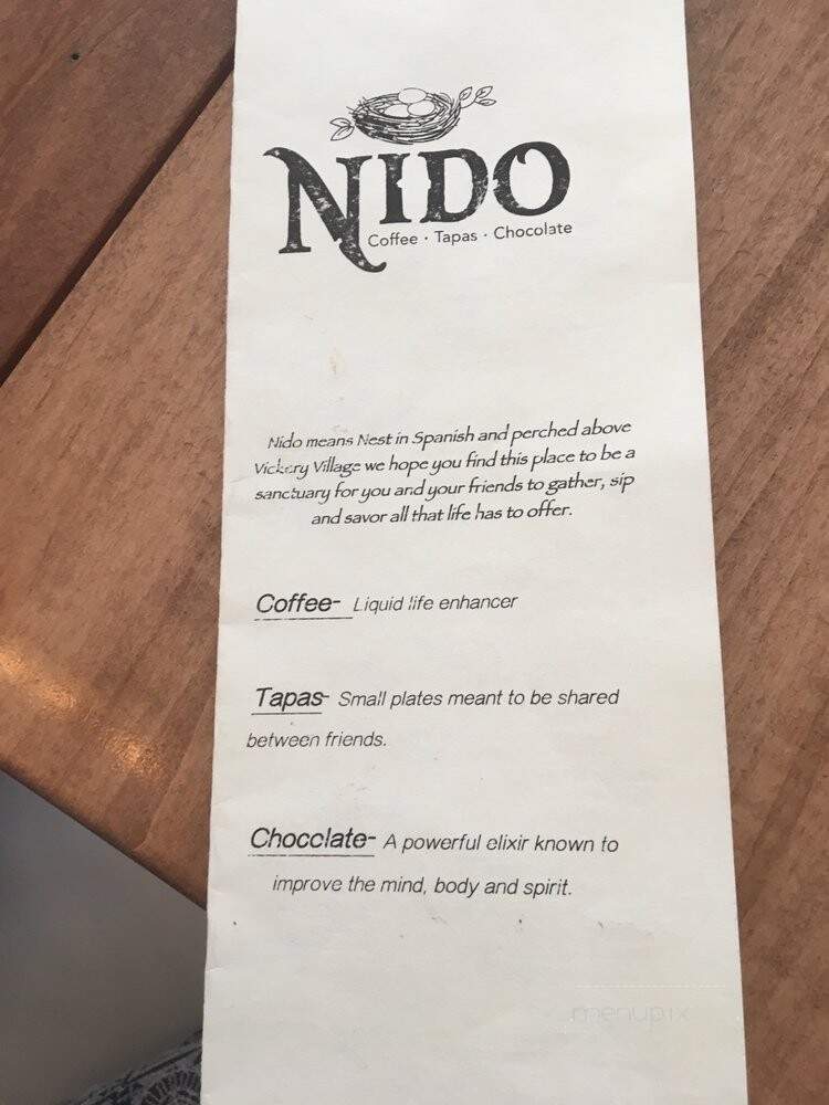 Nido Cafe - Cumming, GA menu_pic