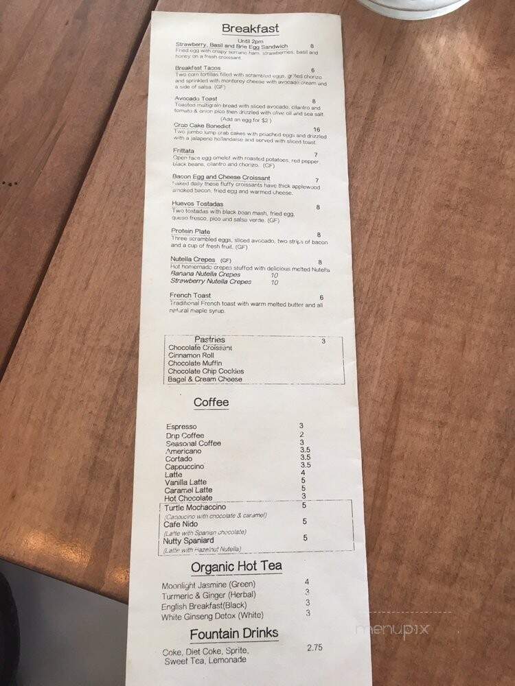 Nido Cafe - Cumming, GA menu_pic