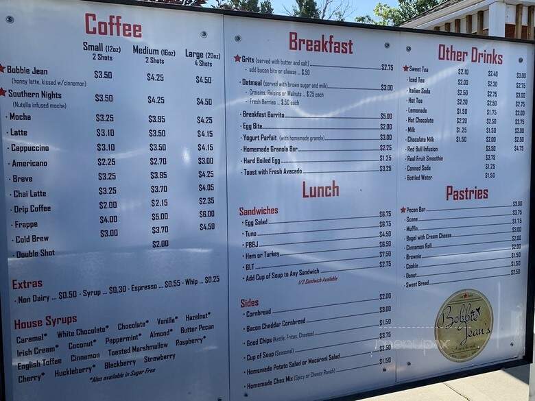 Bobbie Jean's - Star, ID menu_pic