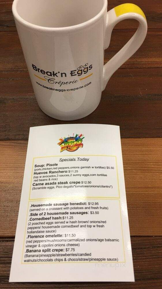 Break'n Eggs Creperie Express - Buffalo, NY menu_pic
