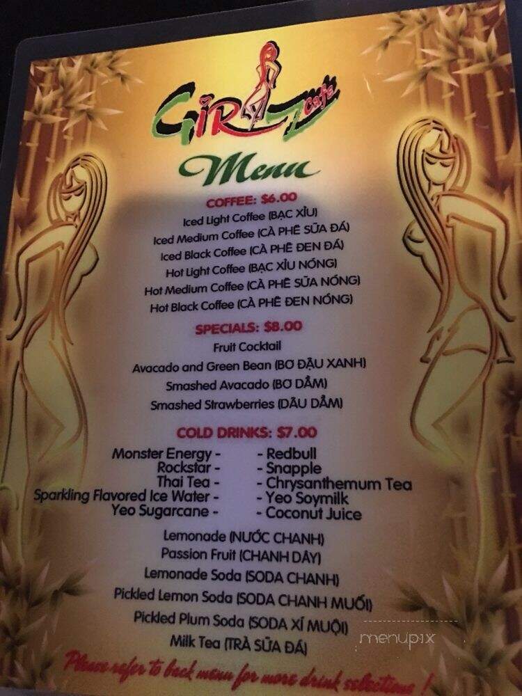 Girlz Cafe - Garden Grove, CA menu_pic
