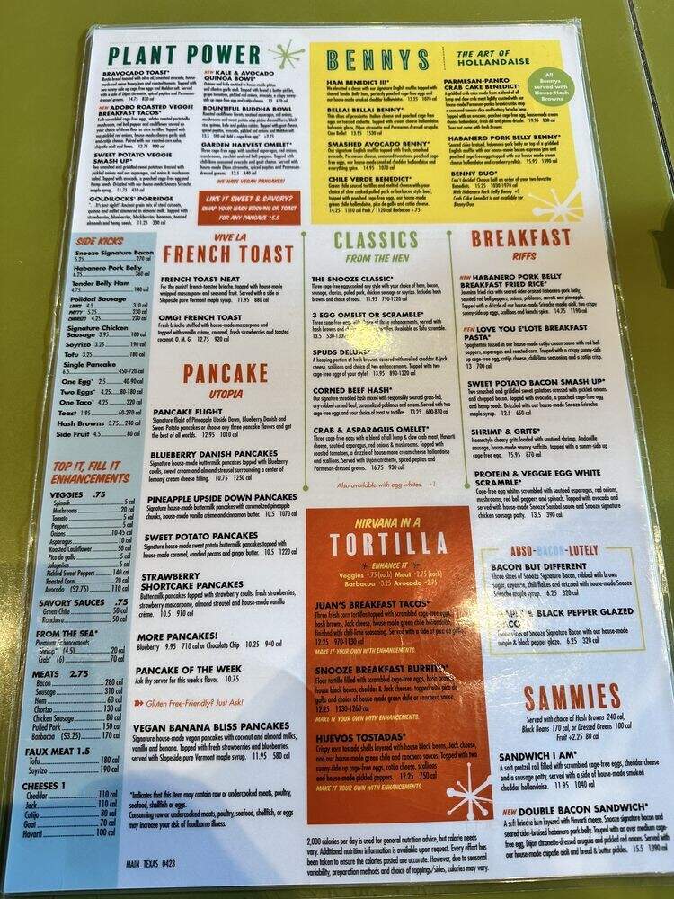 Snooze AM Eatery - San Antonio, TX menu_pic