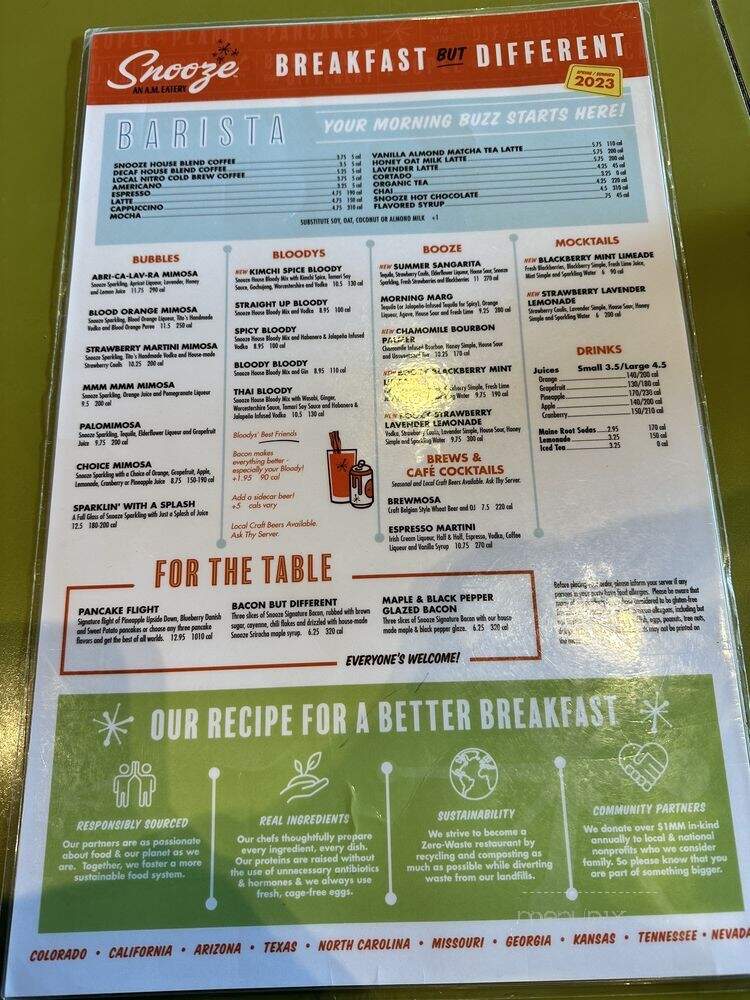 Snooze AM Eatery - San Antonio, TX menu_pic