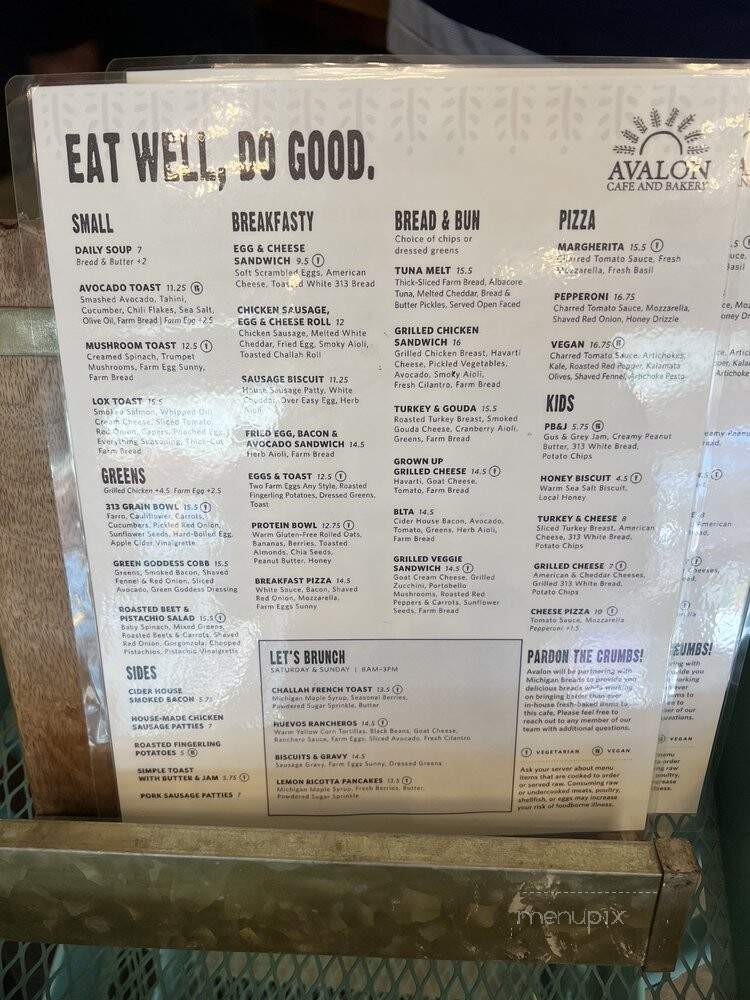 Avalon Cafe and Bakery - Detroit, MI menu_pic