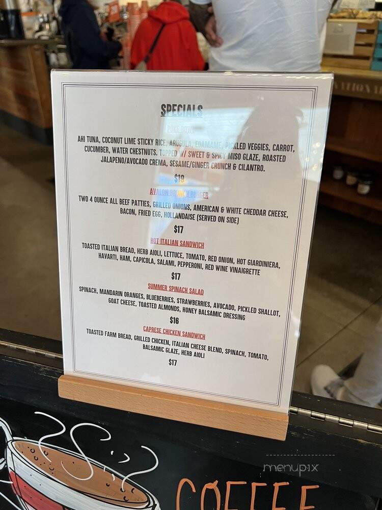 Avalon Cafe and Bakery - Detroit, MI menu_pic