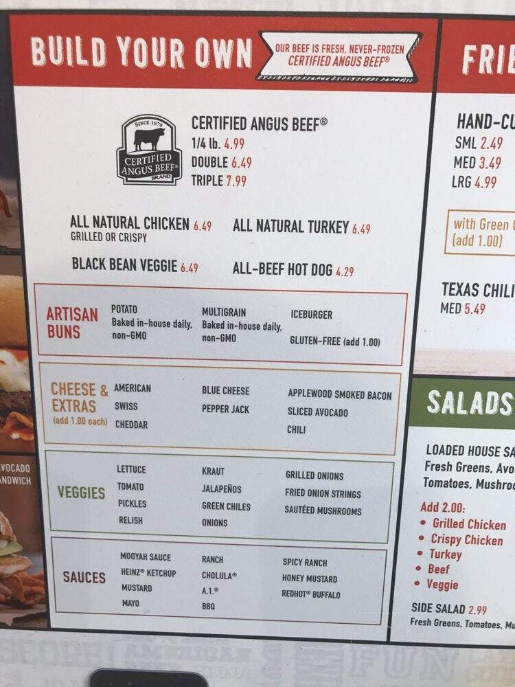MOOYAH Burgers, Fries & Shakes - Denham Springs, LA menu_pic