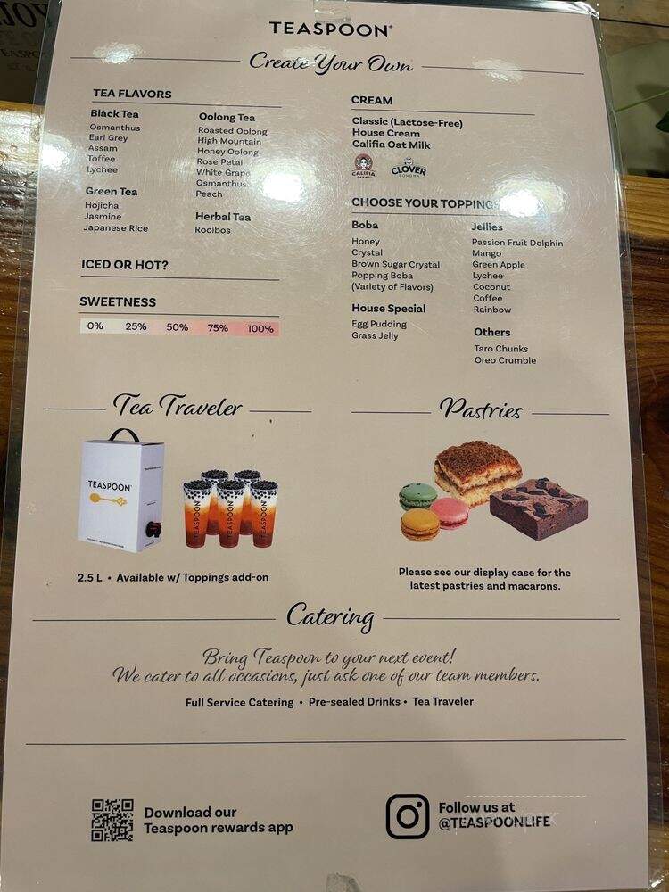Teaspoon - San Mateo, CA menu_pic