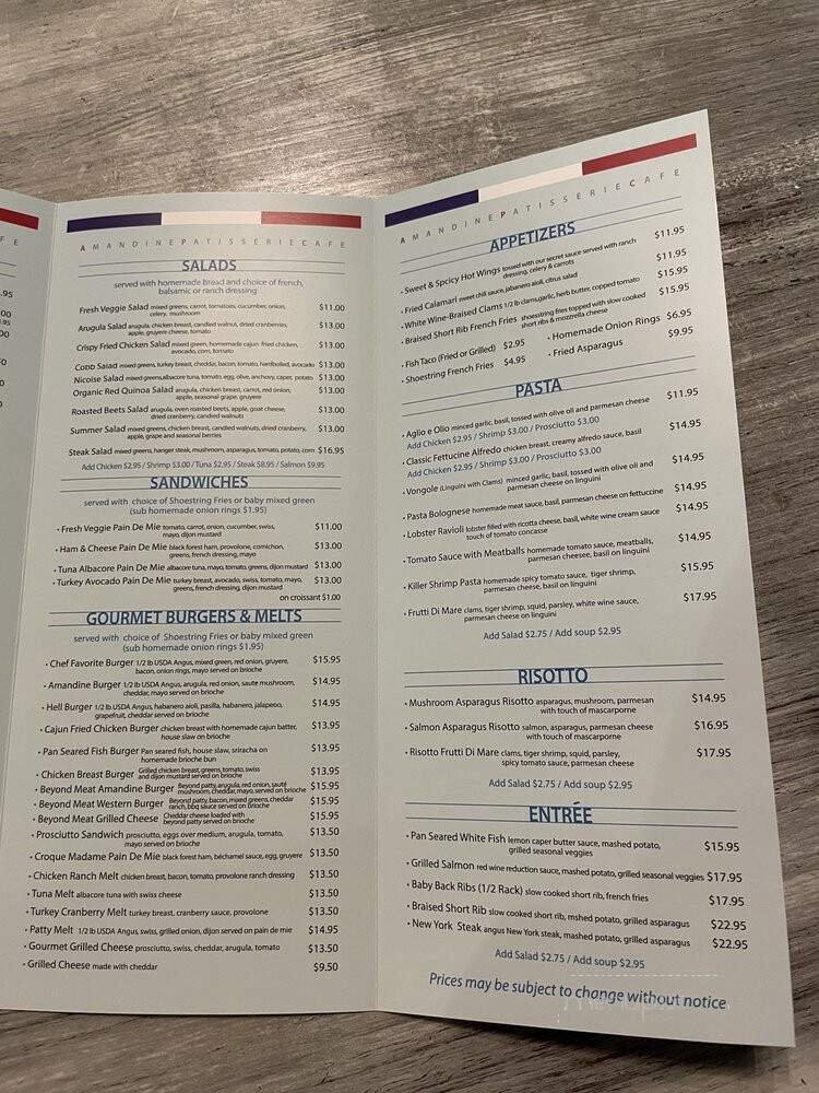Amandine Patisserie Cafe - Los Angeles, CA menu_pic