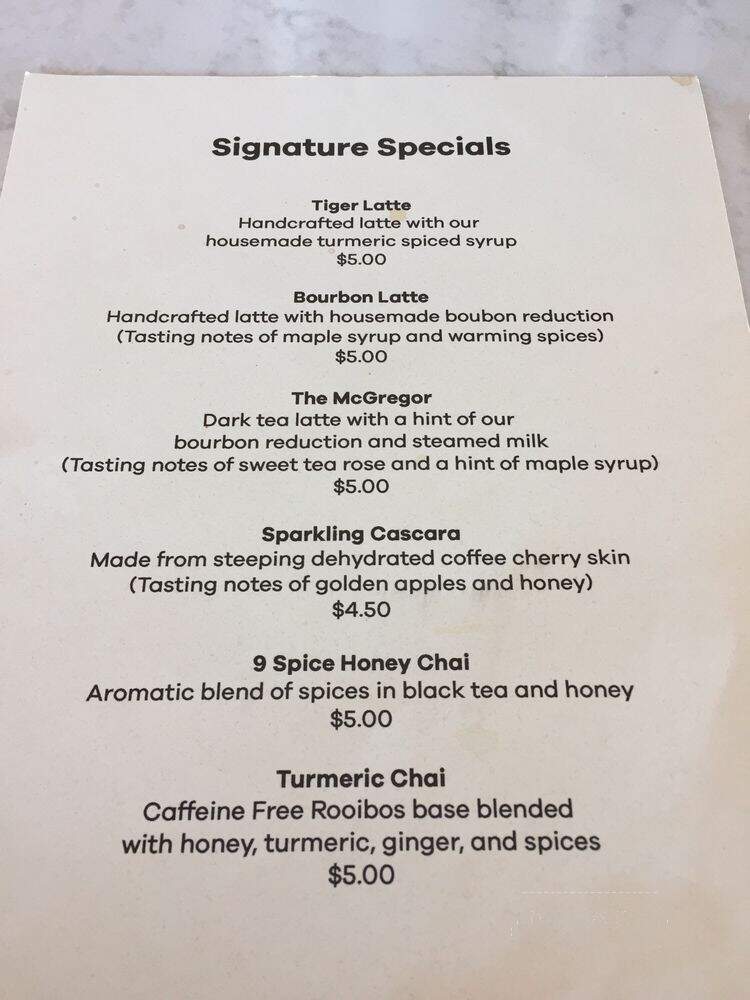 Greater Goods Coffee Roasting - Austin, TX menu_pic