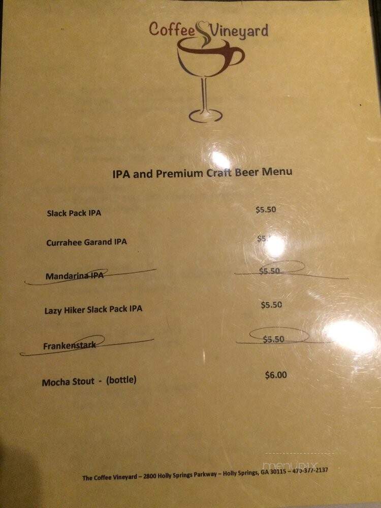 The Coffee Vineyard - Holly Springs, GA menu_pic