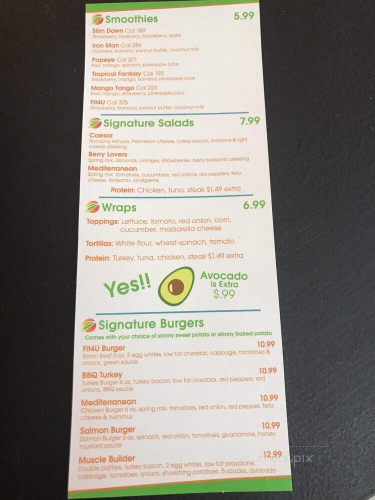 Fit4u Healthy Food - Miami, FL menu_pic