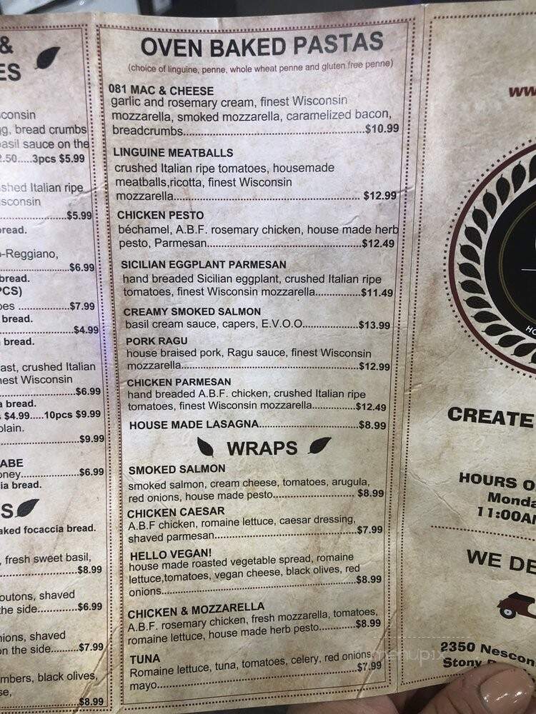 081 Pizza - Stony Brook, NY menu_pic