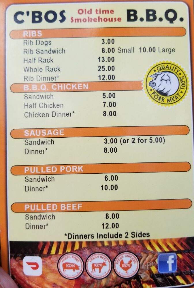 C BO S Oldtime Smokehouse BBQ - Saint Petersburg, FL menu_pic
