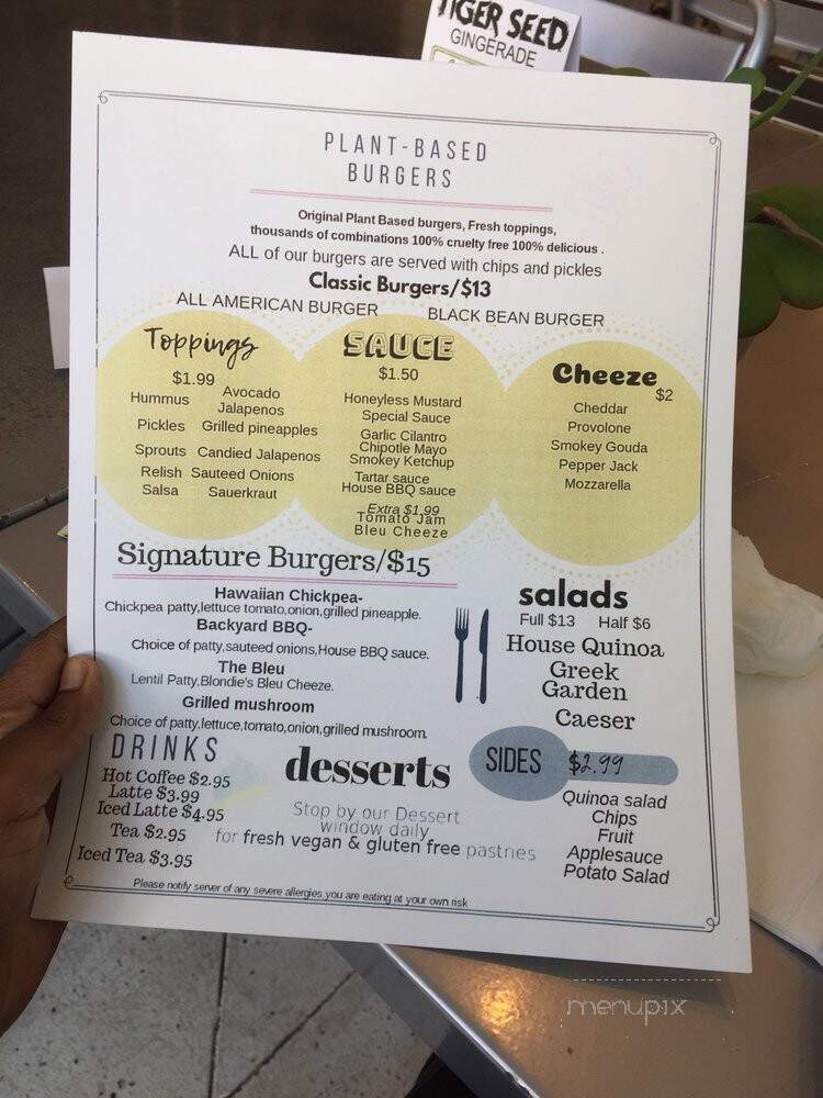 Blondie's Vegan - Boynton Beach, FL menu_pic