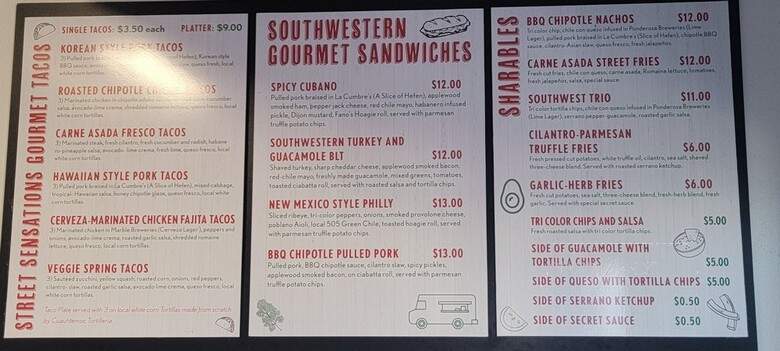 Street Food Sensations - Albuquerque, NM menu_pic