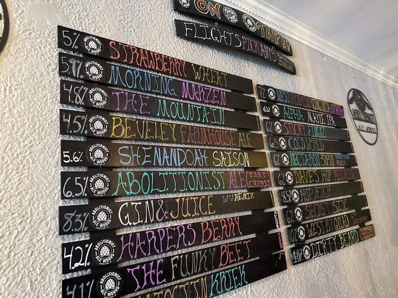 Abolitionist Ale Works - Charles Town, WV menu_pic